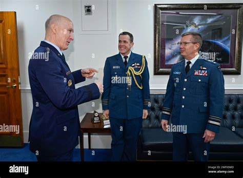 Air Force Chief Of Staff Gen David W Allvin Left Speaks With Royal