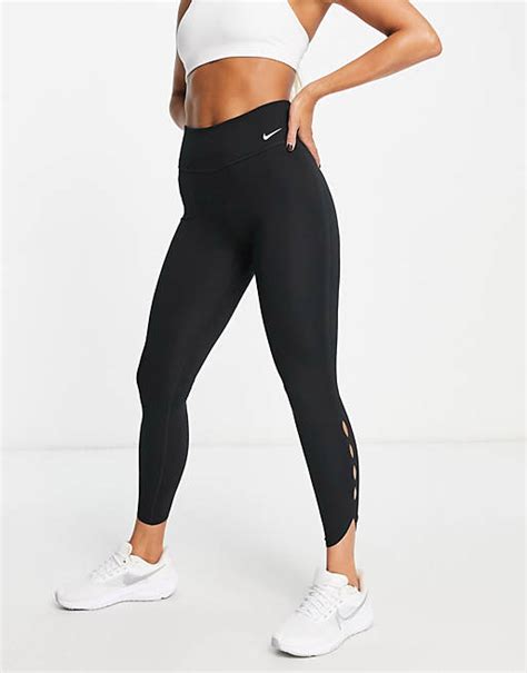 Nike Training Dri Fit Pro Mid Rise Keyhole 78 Leggings In Black Asos