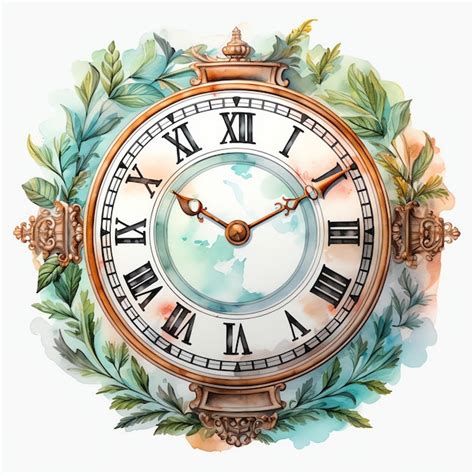 Reloj con números romanos que muestra la hora en la ilustración de