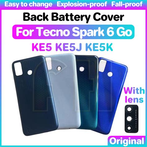 Back Battery Cover Glass Housing For TECNO Spark 6 GO KE5 KE5J KE5K