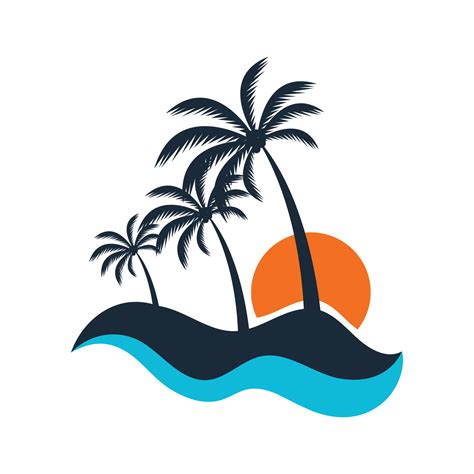 Tropical island illustration design template 23166257 Vector Art at ...