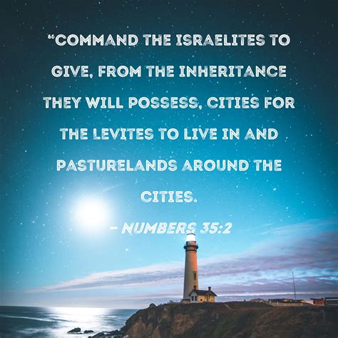 Numbers 35 2 Command The Israelites To Give From The Inheritance They