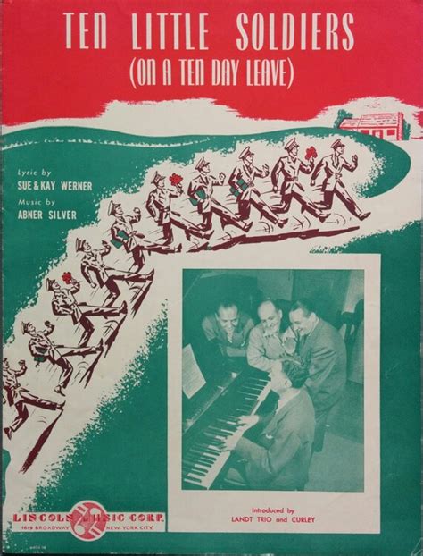 Ten Little Soldiers 1942 Vintage Sheet Music WWII Era