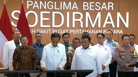 Didampingi Prabowo Jokowi Resmikan Rs Pusat Pertahanan Negara Anglima