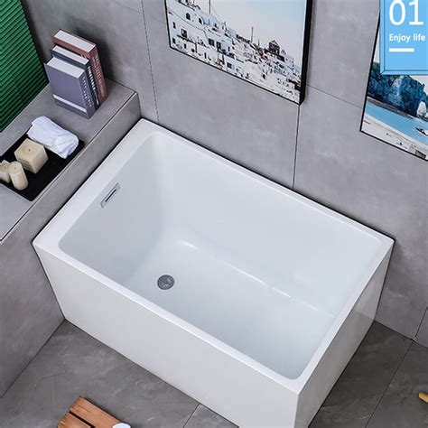 Small Freestanding Tub,47''x 27''Rectangular Small Bathtub Sizes