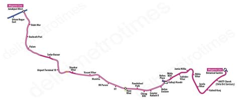 delhi metro magenta  route map hd stations timings nearby
