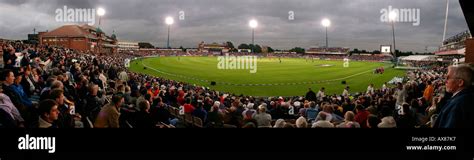 Manchester Old Trafford Cricket Ground Packed Ground For Floodlit Day