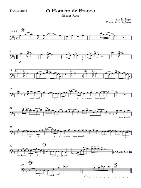 O Homem De Branco Cifra - O Homem de Branco - Trombone 2 | PDF