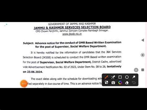 Jkssb Female Supervisor Exam Date Announced Official Update Jkssb