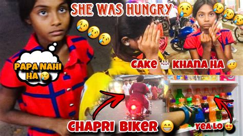 She Was Very Hungry 😢 Shes Father Not Alive In The World 😖 Chapri Royal Enfield Biker 😂