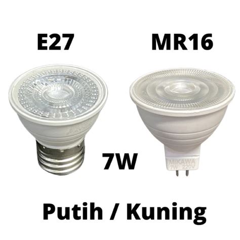 Jual Lampu Halogen LED COB 7W E27 MR16 Putih Kuning Shopee Indonesia