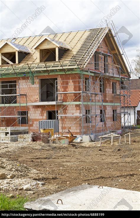 Baustelle Eines Mehrfamilienhauses Bayern Lizenzfreies Bild