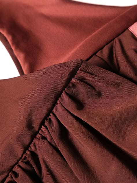 Johanna Ortiz Tangarana Twisted Bandeau Bikini Top In Brown Modesens