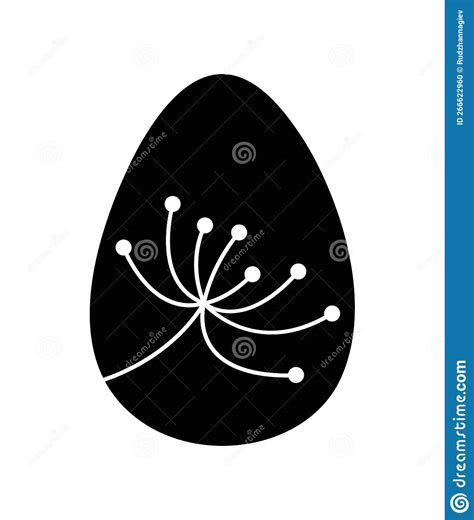 Black egg silhouette stock vector. Illustration of monochrome - 266622960