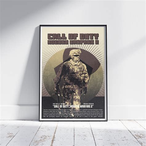 COD Modern Warfare 2 Poster Retro Vector Technique Gaming Wall Art ...