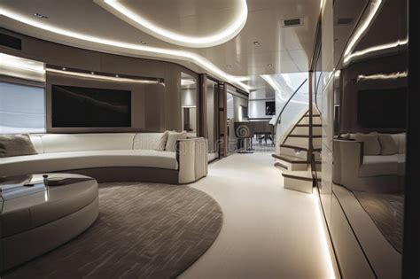 Luxury Traveling. Interior of Modern Motor Yacht Stock Image - Image of ...