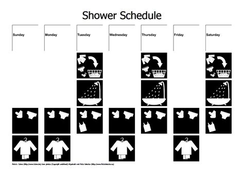 Shower Schedule Picto Selector