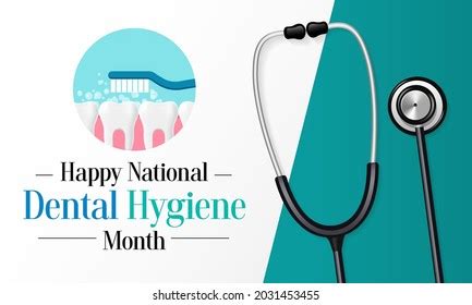 National Dental Hygiene Month Observed Every Stock Vector Royalty Free