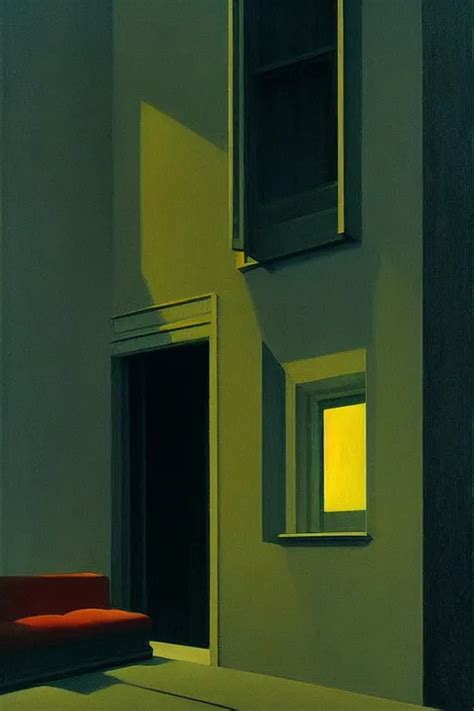 Isolation Edward Hopper And James Gilleard Zdzislaw Stable Diffusion