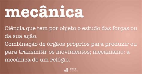 O Que Significa Mecânica