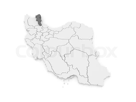 Map of Ardabil. Iran. | Stock image | Colourbox