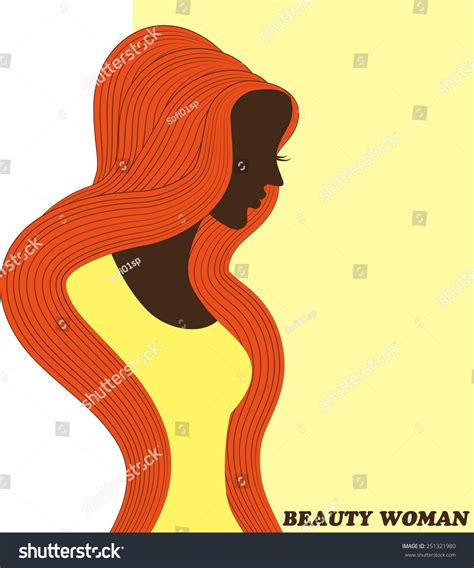 Vector Drawing Beautiful Woman Long Hair Stock Vector Royalty Free 251321980 Shutterstock