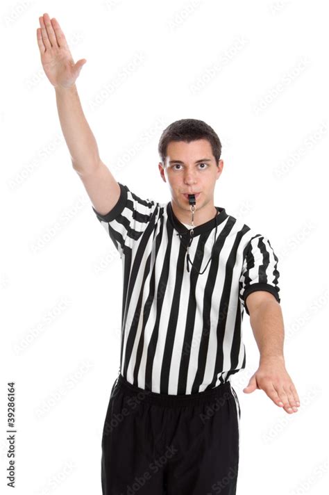 Teen Basketball Referee Giving Violation Sign Stock Photo Adobe Stock