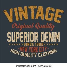 New York City Superior Denim Vintage Stock Vector Royalty Free