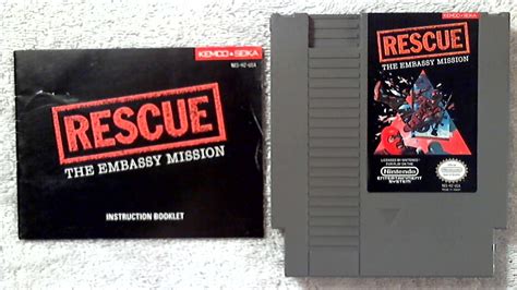 Rescue The Embassy Mission NES Game Is Mint Instructions In