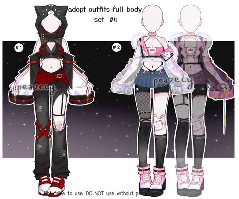 Set Price Adoptable outfits full body#4 [Open2/2] by peazecy in 2024 ...