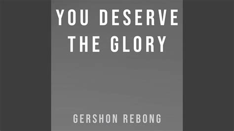 You Deserve The Glory Female Key Youtube