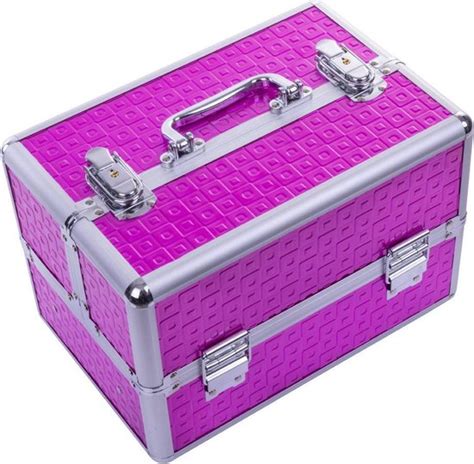 Beautycase Xl Roze Stevige Professionele Aluminium Roze Make Up Koffer