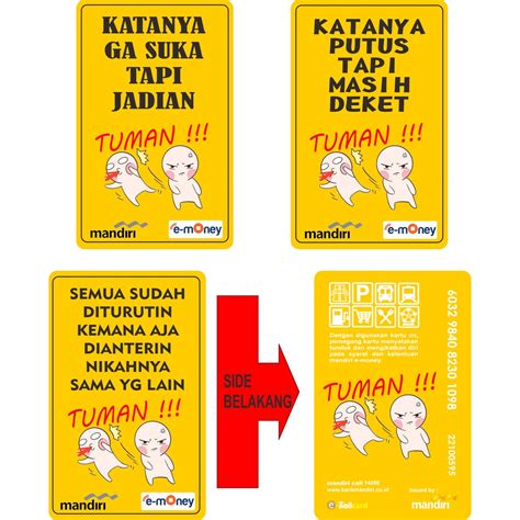 Jual Kartu Emoney Etoll Tapcash Brizzi Edisi Kocak Custom Print