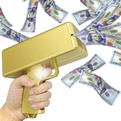 Kids Realistic Machine Launcher Gold Money Gun Super Fun Toy For