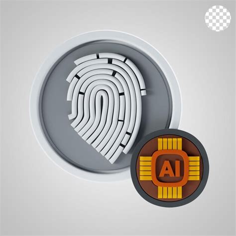 Premium PSD Ai Fingerprint 3d Icon And Illustration