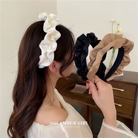 Jual Caliloops Bando Bandana Kerut Scrunchie Nagita Korea Dewasa Lebar