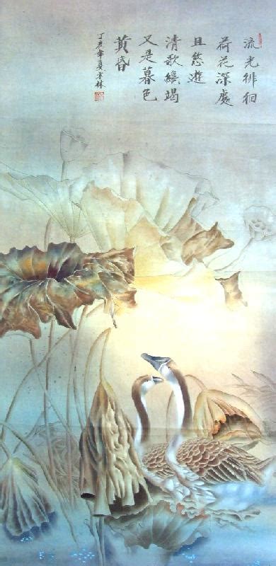 Chinese Lotus Painting 2319083, 66cm x 136cm(26〃 x 53〃)