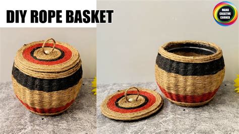 Diy Rope Basket Storage Basket DIY Basket With Jute Rope And Plastic