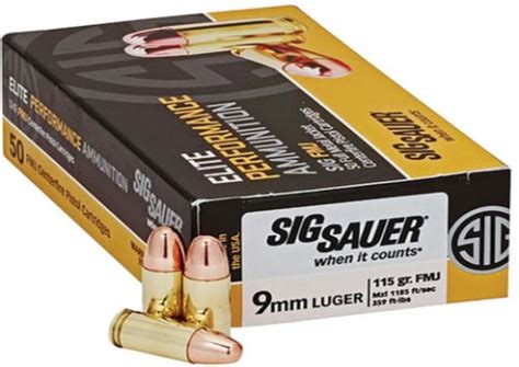 Buy Sig Sauer Ammo Mm Gr Elite Ball Fmj Online U S Guns Ammo