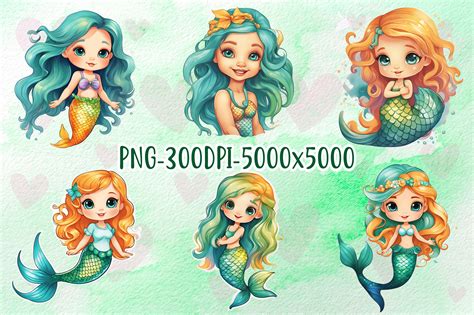 Mermaid Clipart Graphic Graphic by SR Design · Creative Fabrica