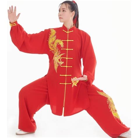 Tai Chi Clothing For Women Men Embroidered Dragon Phoenix Chinese Kung