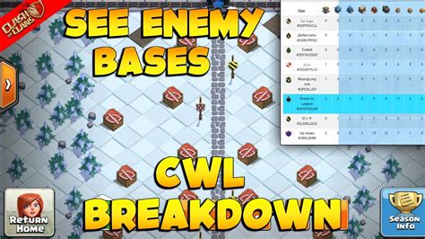 How To See Enemy Basesopponents In Clan War League Cwl Clash Of Clans বাংলা Youtube