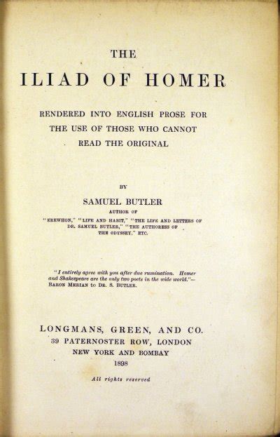 The Iliad 1898 St Johns College University Of Cambridge