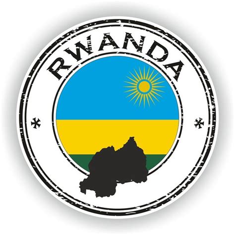 Rwanda Seal Sticker Round Flag For Laptop Book Fridge Guitar Motorcycle