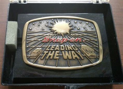 Vtg Brass Snap On Tools Belt Buckle Ltd Edition Leading The Way