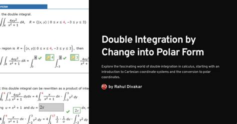 Double Integration By Change Into Polar Form