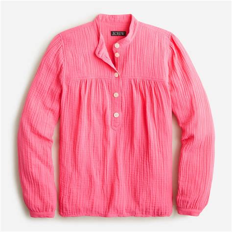 J Crew Fresco Top In Soft Gauze In Pink Lyst