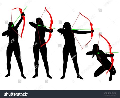 Archer Silhouettes Stock Vector 132174092 Shutterstock