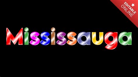 Mississauga Letras Colores Editables En L Nea Generador De Efectos