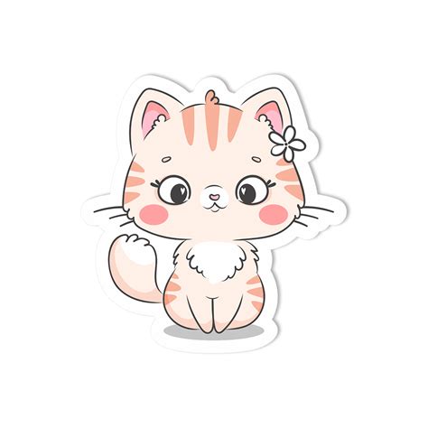 Cute Cat Peach Sticker - Sticker Shuttle